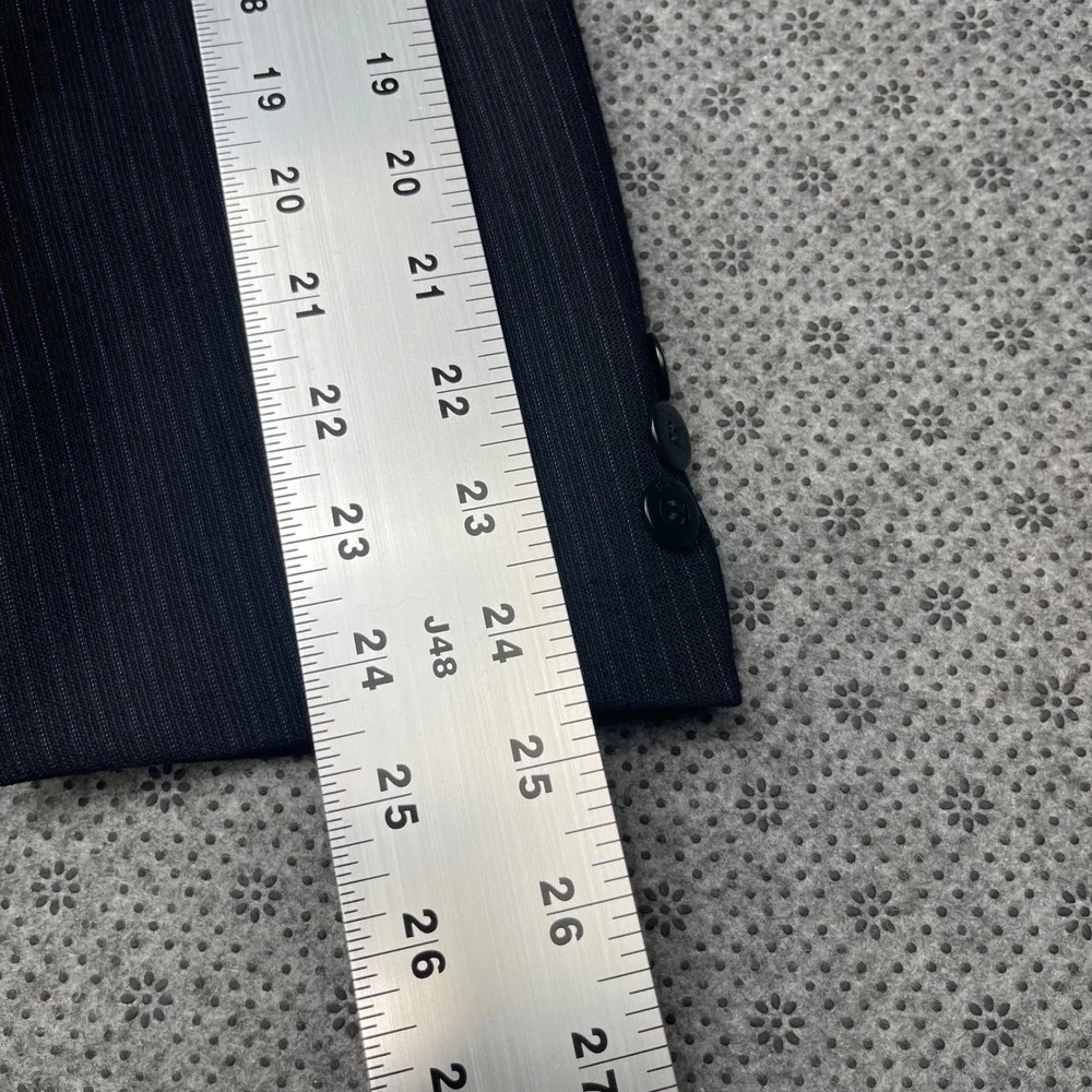Gianni Versace Couture Mens Black Purple Pinstripe Wool Suit 42R W30xL30 - FLAW